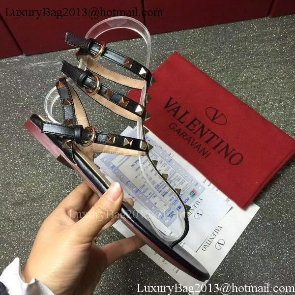 Valentino Leather Sandal VT795 Black Valentino Leather Sandal VT795 Black