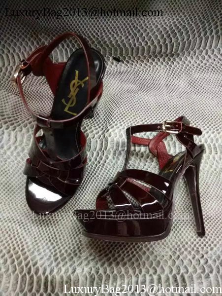 Yves Saint Laurent 20mm Platform 130mm Sandal YSL302 Burgundy Yves Saint Laurent 20mm Platform 130mm Sandal YSL302 Burgundy