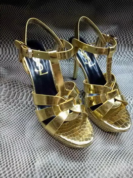 Yves Saint Laurent 20mm Platform 130mm Sandal YSL304 Gold Yves Saint Laurent 20mm Platform 130mm Sandal YSL304 Gold