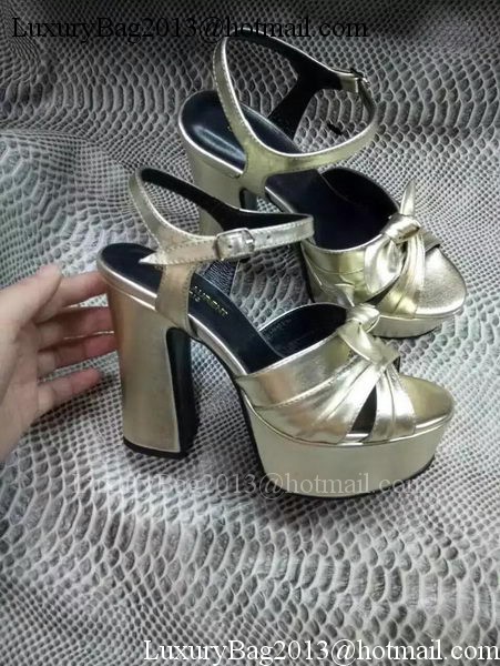 Yves Saint Laurent 40mm Platform 130mm Sandal YSL301 Gold Yves Saint Laurent 40mm Platform 130mm Sandal YSL301 Gold
