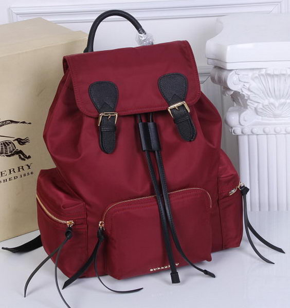 Burberry Large Backpack Fabric BU41048 Red Burberry Large Backpack Fabric BU41048 Red