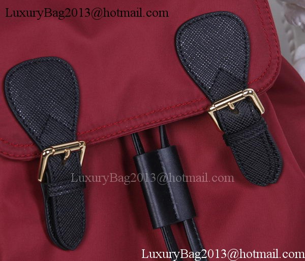 Burberry Large Backpack Fabric BU41048 Red Burberry Large Backpack Fabric BU41048 Red