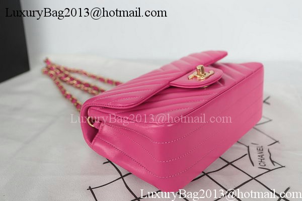 Chanel Classic MINI Flap Bag Chevron Sheepskin Leather A1119 Rose Chanel Classic MINI Flap Bag Chevron Sheepskin Leather A1119 Rose