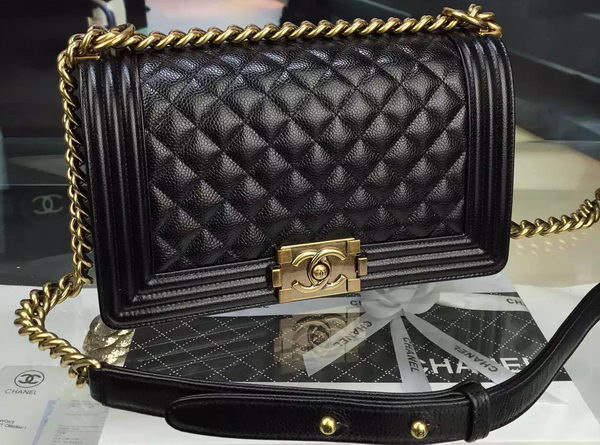 Chanel Boy Flap Shoulder Bag Black Original Calfskin Leather A8708 Bronze Chanel Boy Flap Shoulder Bag Black Original Calfskin Leather A8708 Bronze