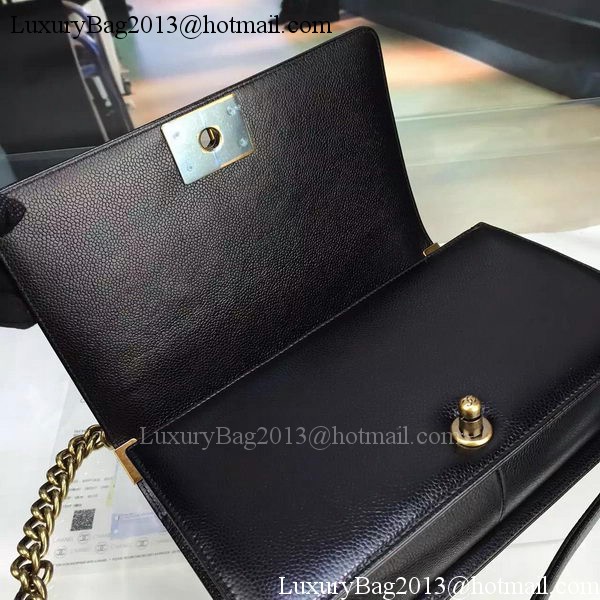 Chanel Boy Flap Shoulder Bag Black Original Calfskin Leather A8708 Bronze Chanel Boy Flap Shoulder Bag Black Original Calfskin Leather A8708 Bronze