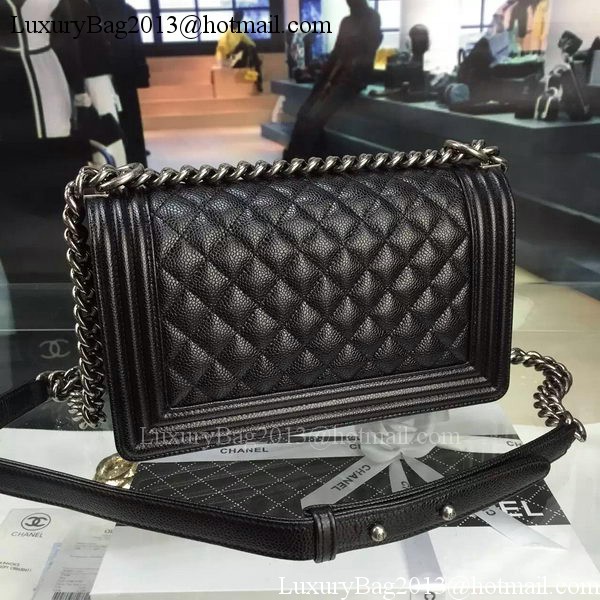 Chanel Boy Flap Shoulder Bag Black Original Calfskin Leather A8708 Silver Chanel Boy Flap Shoulder Bag Black Original Calfskin Leather A8708 Silver