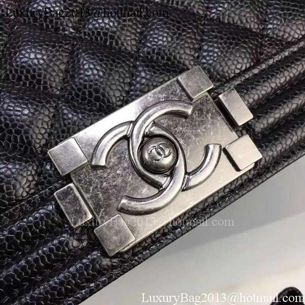 Chanel Boy Flap Shoulder Bag Black Original Calfskin Leather A8708 Silver Chanel Boy Flap Shoulder Bag Black Original Calfskin Leather A8708 Silver