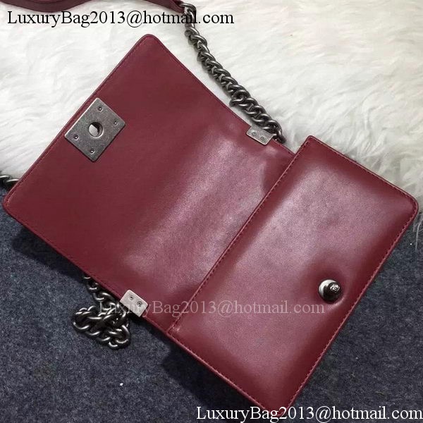 Chanel Boy Flap Shoulder Bag Burgundy Original Sheepskin Leather A67085 Silver
