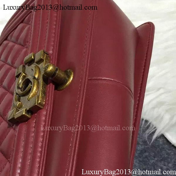 Chanel Boy Flap Shoulder Bag Burgundy Original Sheepskin Leather A67086 Bronze Chanel Boy Flap Shoulder Bag Burgundy Original Sheepskin Leather A67086 Bronze