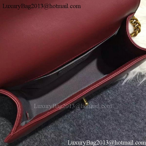 Chanel Boy Flap Shoulder Bag Burgundy Original Sheepskin Leather A67086 Bronze Chanel Boy Flap Shoulder Bag Burgundy Original Sheepskin Leather A67086 Bronze