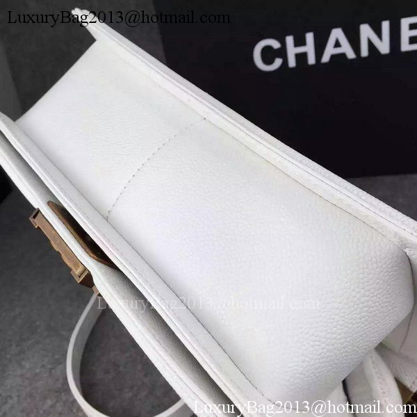 Chanel Boy Flap Shoulder Bag White Original Calfskin Leather A8708 Bronze Chanel Boy Flap Shoulder Bag White Original Calfskin Leather A8708 Bronze