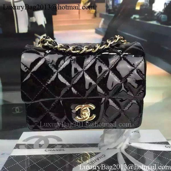 Chanel Classic mini Flap Bag Black Original Patent Leather CF7171 Gold Chanel Classic mini Flap Bag Black Original Patent Leather CF7171 Gold