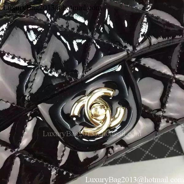 Chanel Classic mini Flap Bag Black Original Patent Leather CF7171 Gold Chanel Classic mini Flap Bag Black Original Patent Leather CF7171 Gold