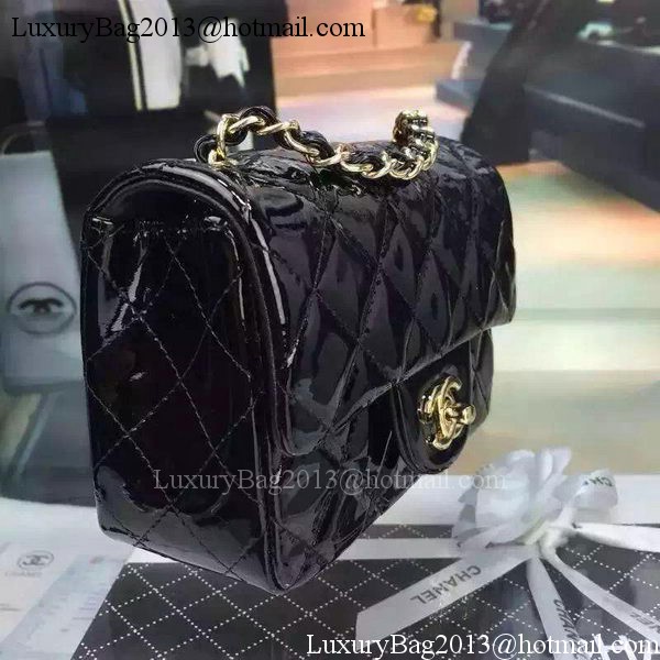 Chanel Classic mini Flap Bag Black Original Patent Leather CF7171 Gold Chanel Classic mini Flap Bag Black Original Patent Leather CF7171 Gold