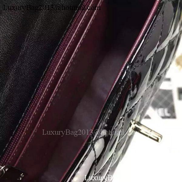 Chanel Classic mini Flap Bag Black Original Patent Leather CF7171 Silver Chanel Classic mini Flap Bag Black Original Patent Leather CF7171 Silver