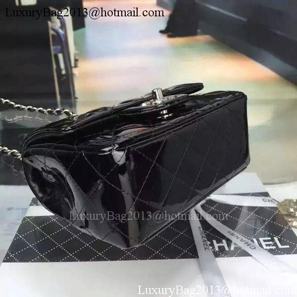 Chanel Classic mini Flap Bag Black Original Patent Leather CF7171 Silver Chanel Classic mini Flap Bag Black Original Patent Leather CF7171 Silver