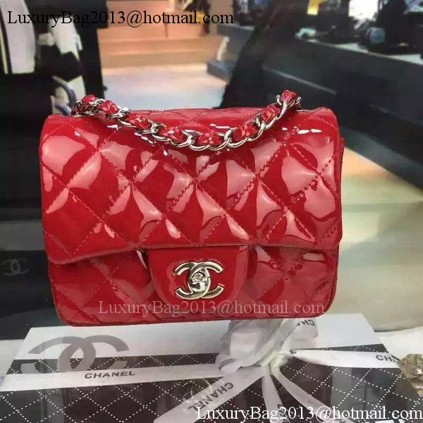 Chanel Classic mini Flap Bag Red Original Patent Leather CF7171 Silver Chanel Classic mini Flap Bag Red Original Patent Leather CF7171 Silver
