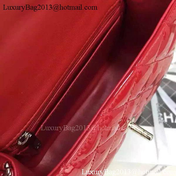 Chanel Classic mini Flap Bag Red Original Patent Leather CF7171 Silver Chanel Classic mini Flap Bag Red Original Patent Leather CF7171 Silver