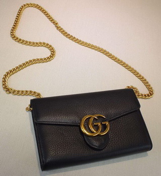 Gucci GG Marmont Leather mini Chain Bag 401232 Black Gucci GG Marmont Leather mini Chain Bag 401232 Black