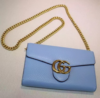 Gucci GG Marmont Leather mini Chain Bag 401232 Blue Gucci GG Marmont Leather mini Chain Bag 401232 Blue
