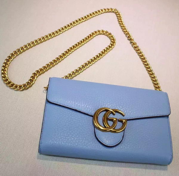Gucci GG Marmont Leather mini Chain Bag 401232 Blue Gucci GG Marmont Leather mini Chain Bag 401232 Blue