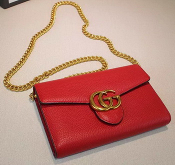 Gucci GG Marmont Leather mini Chain Bag 401232 Red Gucci GG Marmont Leather mini Chain Bag 401232 Red