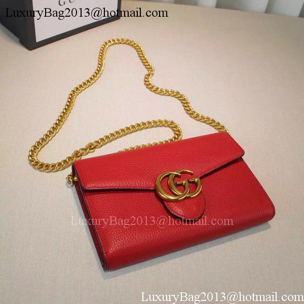 Gucci GG Marmont Leather mini Chain Bag 401232 Red Gucci GG Marmont Leather mini Chain Bag 401232 Red