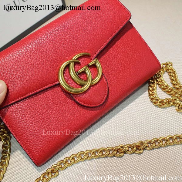 Gucci GG Marmont Leather mini Chain Bag 401232 Red Gucci GG Marmont Leather mini Chain Bag 401232 Red