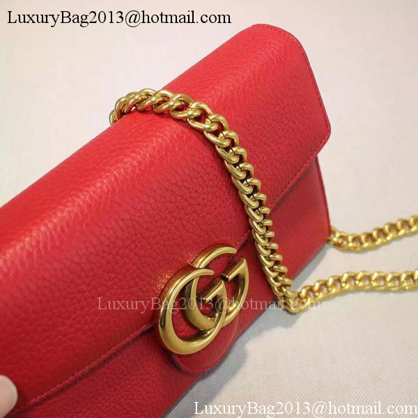 Gucci GG Marmont Leather mini Chain Bag 401232 Red Gucci GG Marmont Leather mini Chain Bag 401232 Red
