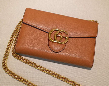 Gucci GG Marmont Leather mini Chain Bag 401232 Wheat Gucci GG Marmont Leather mini Chain Bag 401232 Wheat