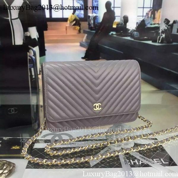 Chanel mini Flap Bag Chevron Leather A33814 Grey Chanel mini Flap Bag Chevron Leather A33814 Grey