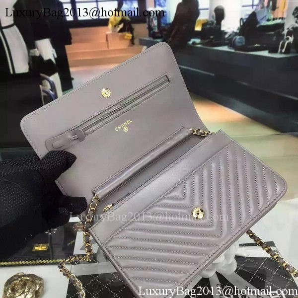 Chanel mini Flap Bag Chevron Leather A33814 Grey Chanel mini Flap Bag Chevron Leather A33814 Grey