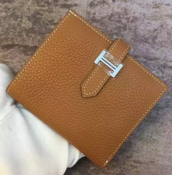 Hermes Bi-Fold Wallet Togo Leather H512 Brown