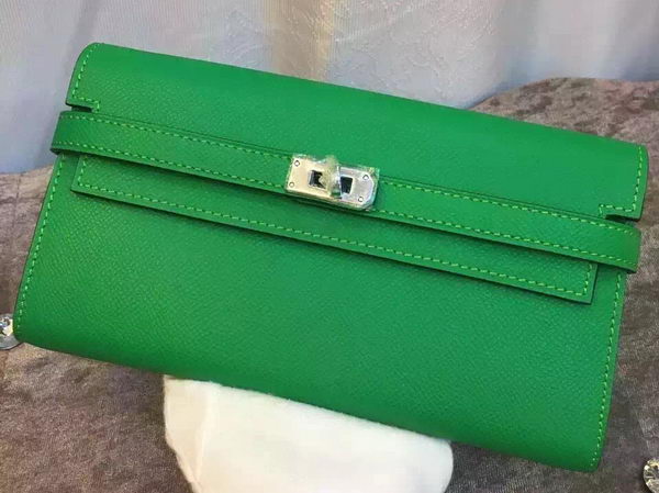 Hermes Kelly Wallet Epsom Leather H009 Green Hermes Kelly Wallet Epsom Leather H009 Green