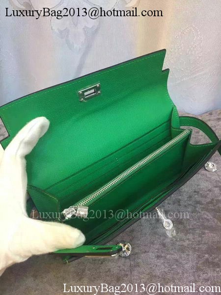 Hermes Kelly Wallet Epsom Leather H009 Green Hermes Kelly Wallet Epsom Leather H009 Green