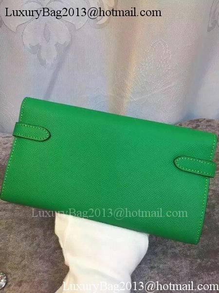 Hermes Kelly Wallet Epsom Leather H009 Green Hermes Kelly Wallet Epsom Leather H009 Green