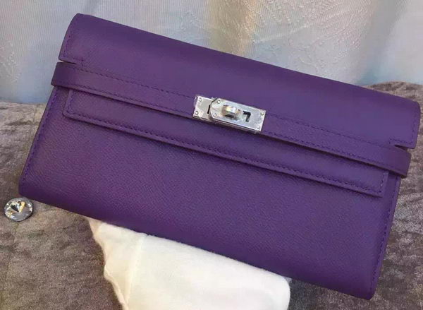Hermes Kelly Wallet Epsom Leather H009 Violet Hermes Kelly Wallet Epsom Leather H009 Violet