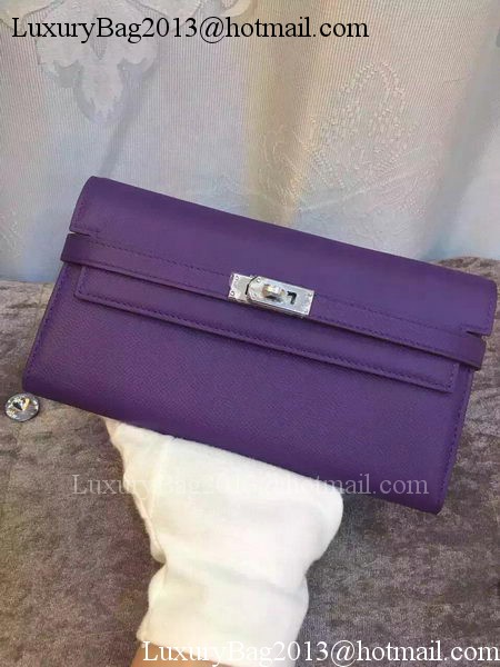 Hermes Kelly Wallet Epsom Leather H009 Violet Hermes Kelly Wallet Epsom Leather H009 Violet