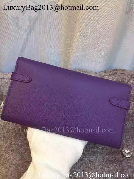 Hermes Kelly Wallet Epsom Leather H009 Violet Hermes Kelly Wallet Epsom Leather H009 Violet