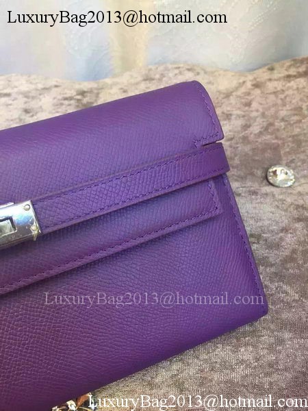 Hermes Kelly Wallet Epsom Leather H009 Violet Hermes Kelly Wallet Epsom Leather H009 Violet