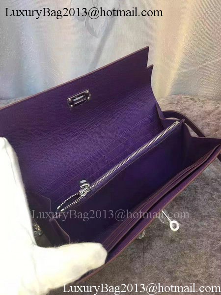 Hermes Kelly Wallet Epsom Leather H009 Violet Hermes Kelly Wallet Epsom Leather H009 Violet