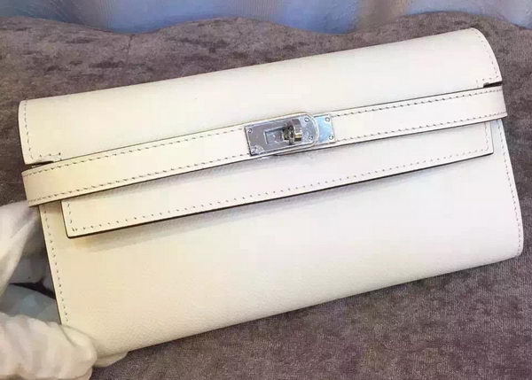Hermes Kelly Wallet Epsom Leather H009 White Hermes Kelly Wallet Epsom Leather H009 White