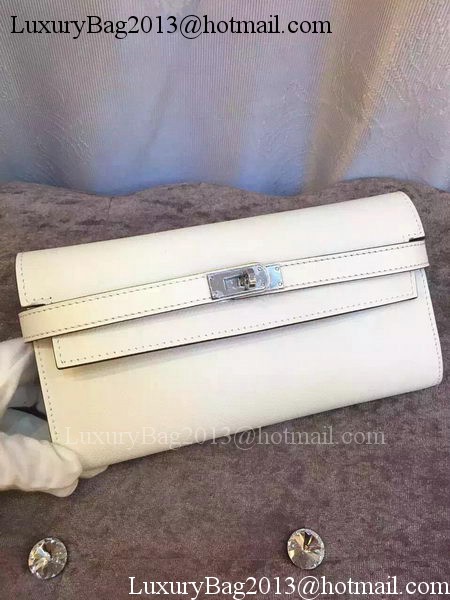 Hermes Kelly Wallet Epsom Leather H009 White Hermes Kelly Wallet Epsom Leather H009 White