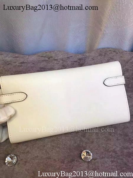 Hermes Kelly Wallet Epsom Leather H009 White Hermes Kelly Wallet Epsom Leather H009 White
