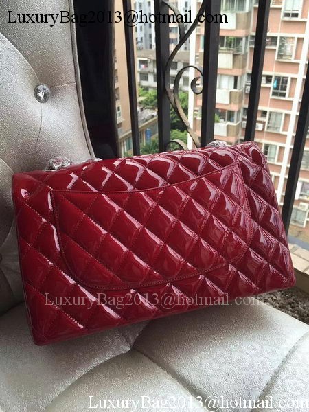 Chanel Classic Flap Bag Burgundy Original Patent Leather A1113 Silver Chanel Classic Flap Bag Burgundy Original Patent Leather A1113 Silver
