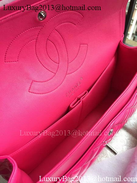 Chanel Classic Flap Bag Rose Original Patent Leather A1113 Silver Chanel Classic Flap Bag Rose Original Patent Leather A1113 Silver