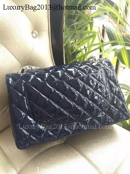 Chanel Classic Flap Bag Royal Original Patent Leather A1113 Silver Chanel Classic Flap Bag Royal Original Patent Leather A1113 Silver