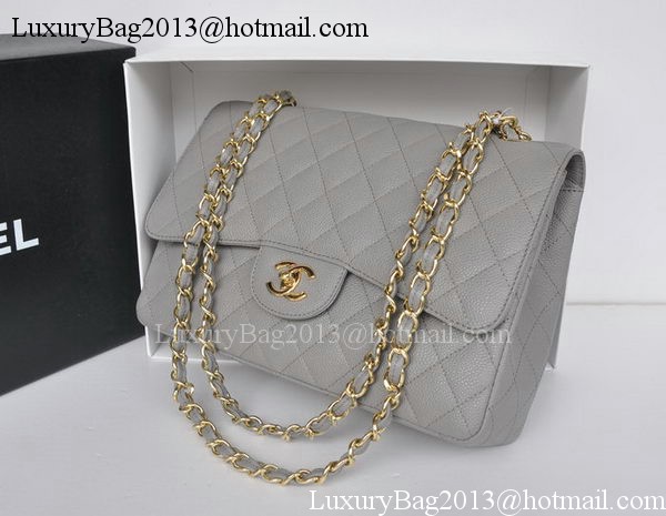 Chanel Jumbo Double Flaps Bag Grey Cannage Pattern A36097 Gold Chanel Jumbo Double Flaps Bag Grey Cannage Pattern A36097 Gold