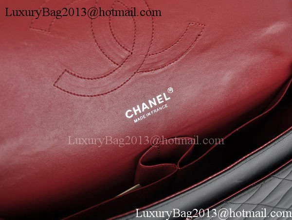 Chanel Jumbo Double Flaps Bags Black Sheepskin Leather A36097 Silver Chanel Jumbo Double Flaps Bags Black Sheepskin Leather A36097 Silver