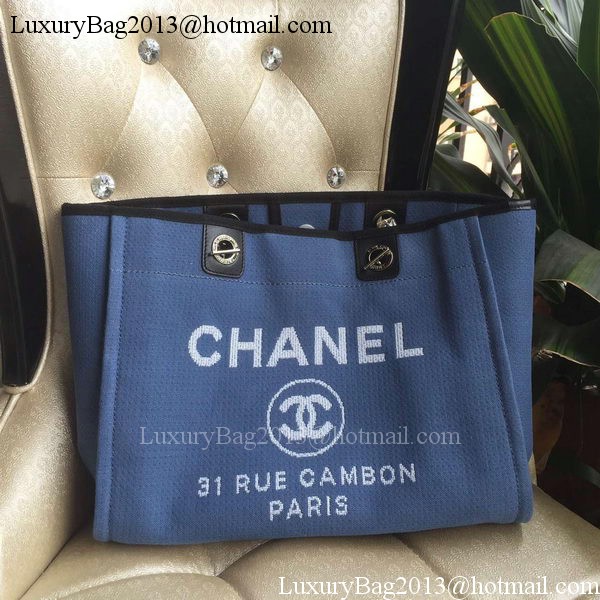 Chanel Medium Canvas Tote Shopping Bag A1679M Blue Chanel Medium Canvas Tote Shopping Bag A1679M Blue